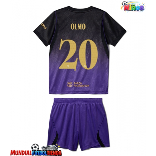 Camiseta Barcelona Dani Olmo #20 Segunda Equipación Replica 2026-27 para niños mangas cortas (+ Pantalones cortos)
